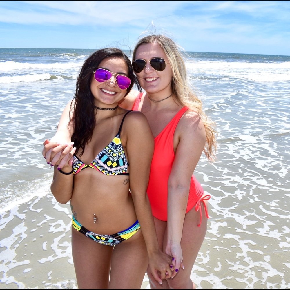 Multi colored tribal bikini